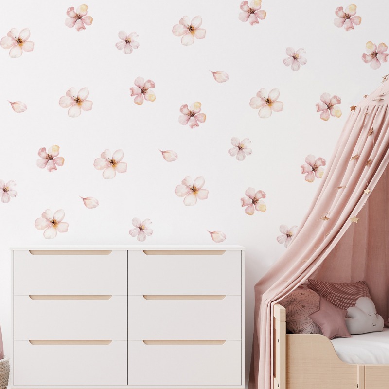 Floral Plants Flowers Wall Stickers Self Adhesive Vinyl Wall Decor For Living Rooms Background Wall 1