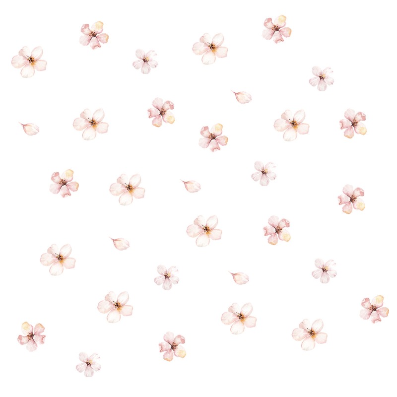 Floral Plants Flowers Wall Stickers Self Adhesive Vinyl Wall Decor For Living Rooms Background Wall 3