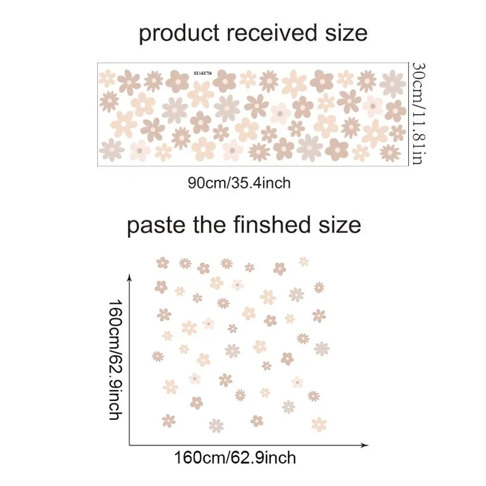 Floral Plants Flowers Wall Stickers Self Adhesive Vinyl Wall Decor For Living Rooms Background Wall 7