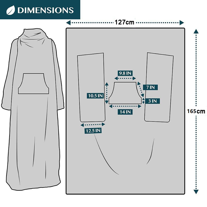 Soft Warm Cozy Throw Blanket Reversible Flannel TV Blanket Plush Fabric With Front Pocket For Sofa 6