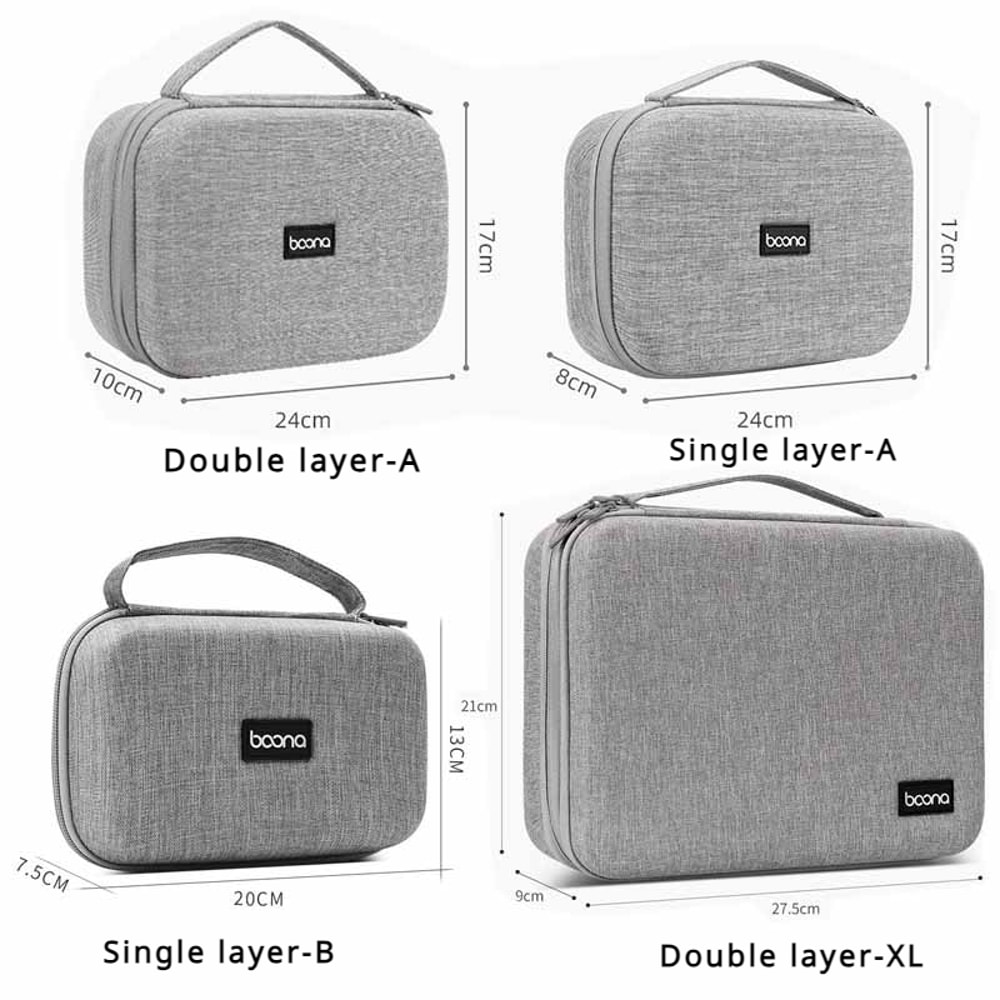 Travel Hard Case Digital Storage Bag, Large Capacity Charger Cable Power Bank Organizer