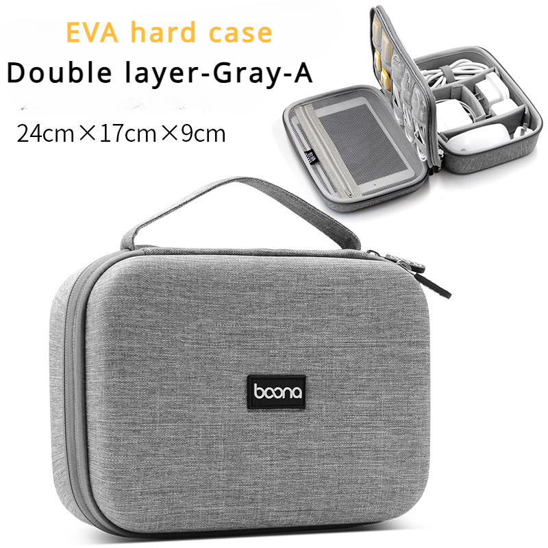 Travel Hard Case Digital Storage Bag, Large Capacity Charger Cable Power Bank Organizer