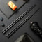 Reusable Black Alloy Chinese Chopsticks High Temperature Sterilizable Food Sushi Sticks Safe Bamboo 1