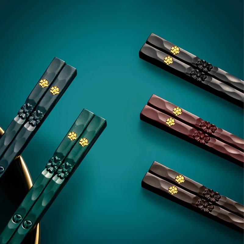 Food Grade Bamboo Shape Reusable Chinese Chopsticks Alloy Sushi Sticks Non Slip Dishwasher Safe