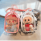 Labubu Sitting Party Protect Case Cotton Doll Shoulder Pain Bag PVC Storage Bag For Labubu 0