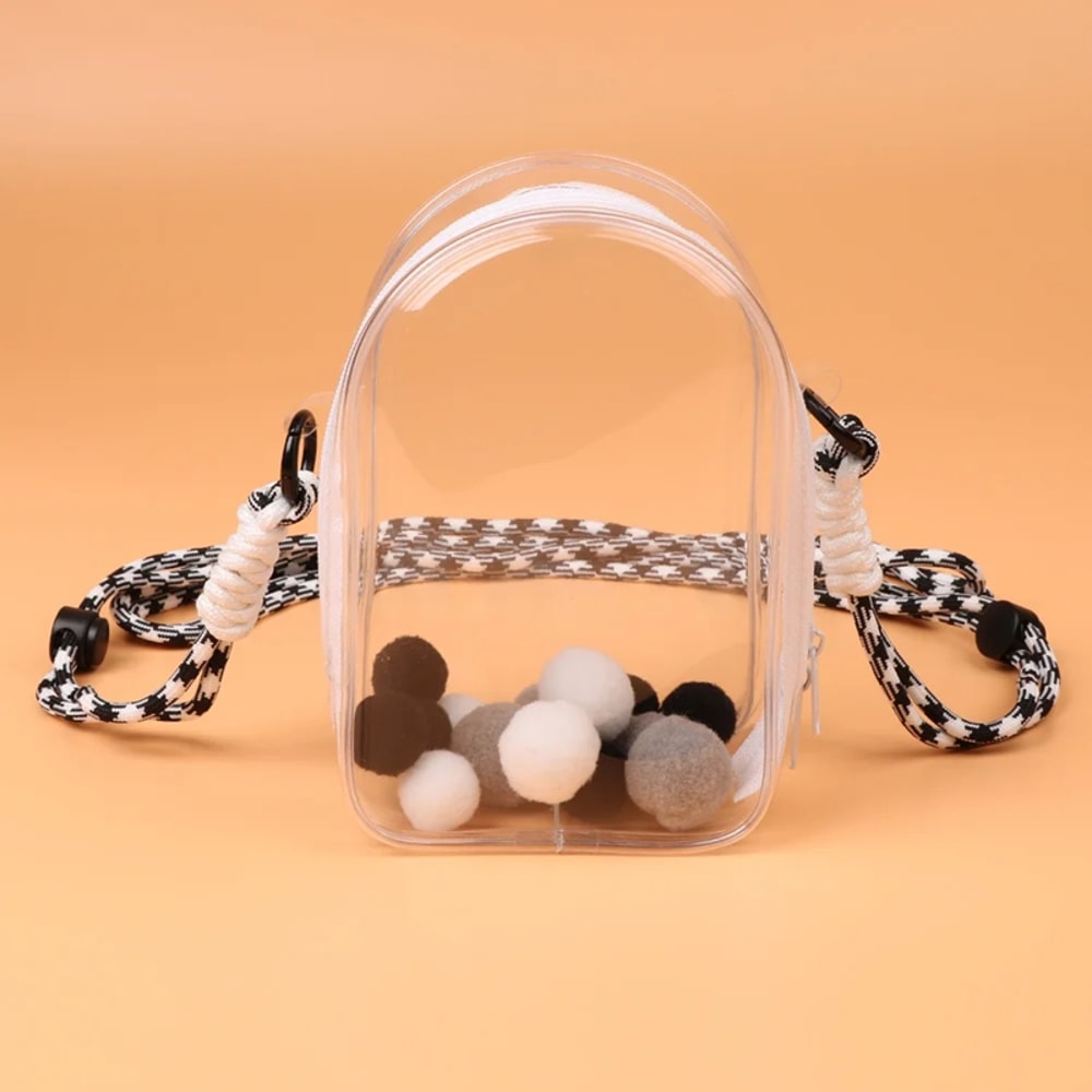 Labubu Sitting Party Protect Case Cotton Doll Shoulder Pain Bag PVC Storage Bag For Labubu 8