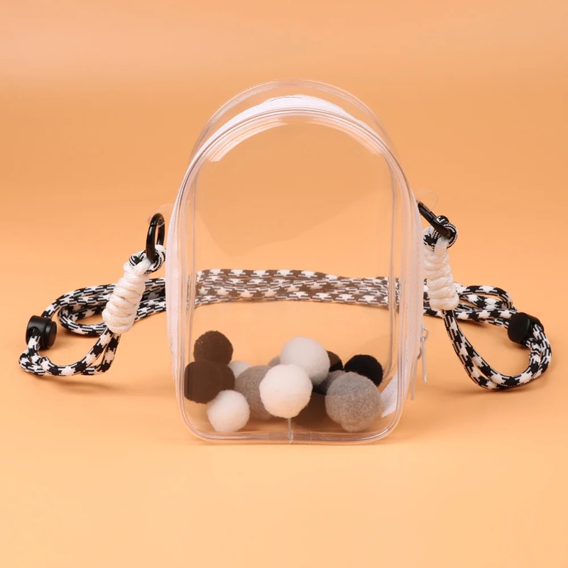 Labubu Sitting Party Protect Case Cotton Doll Shoulder Pain Bag PVC Storage Bag For Labubu 8