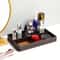 Faux Leather Nightstand Storage Tray Organizer With 5 Compartments Tabletop Tray For Keys Glasses Stationery Durable