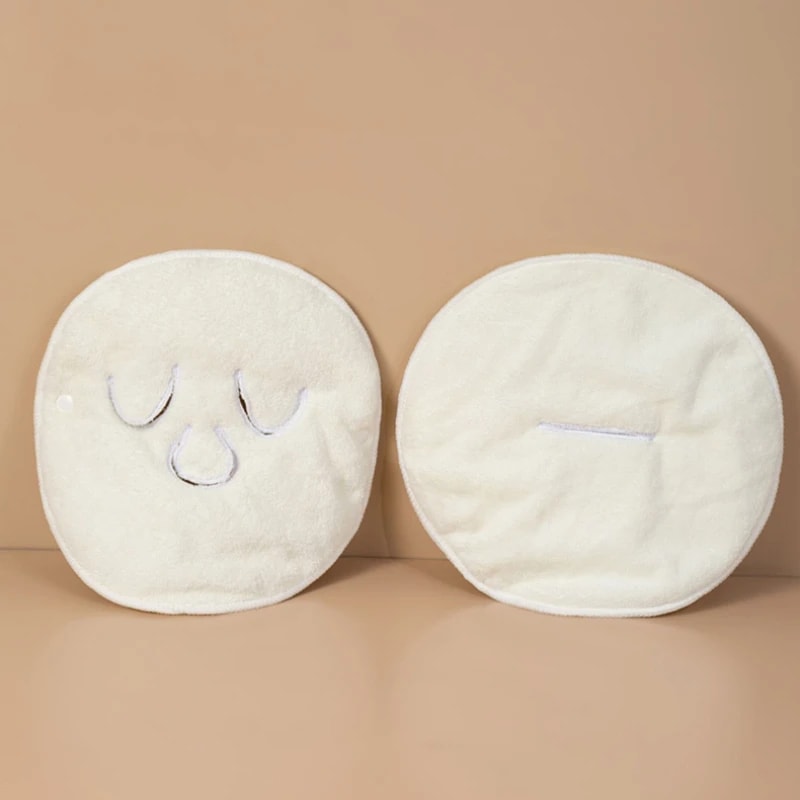 White FaceShaped Towel Facial Towel Thickened Moisturizing Hydrating Cold Hot Compress Mask For Bea 1