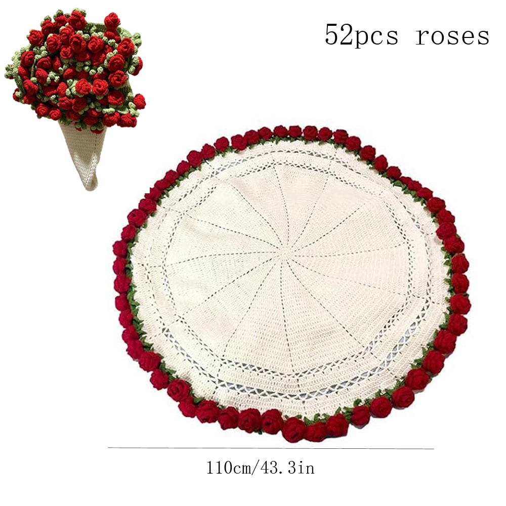 Soft And Lightweight Finished Flower Bouquet Blanket Knitted Throw Blanket For Valentines Day Weddi 7