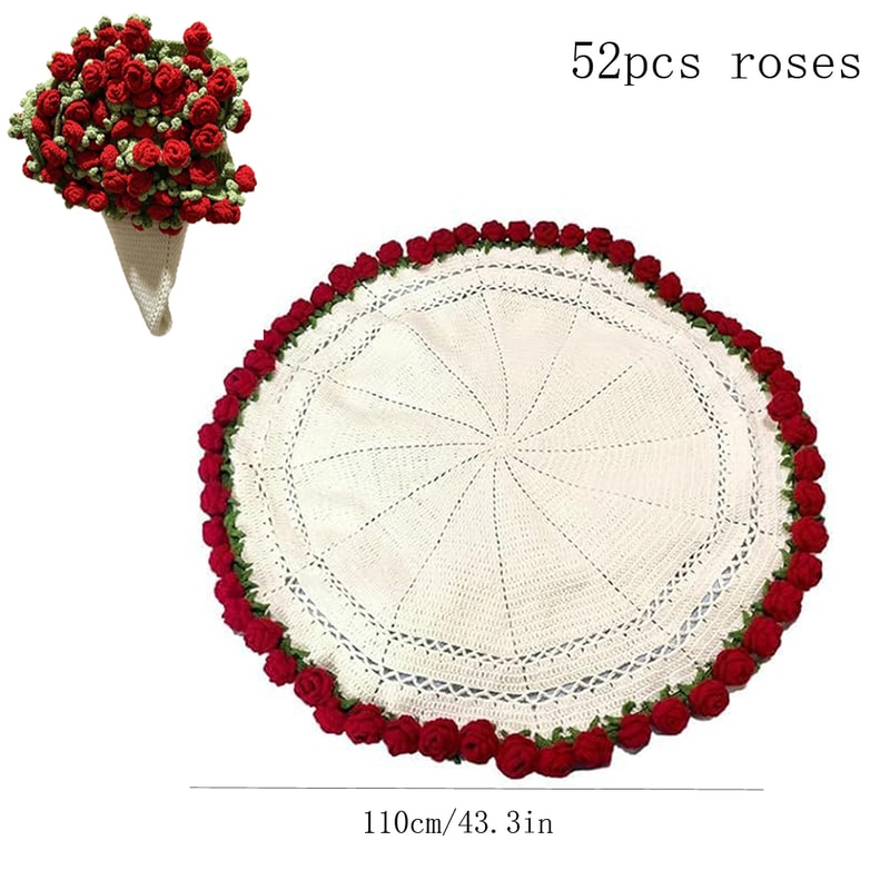 Soft And Lightweight Finished Flower Bouquet Blanket Knitted Throw Blanket For Valentines Day Weddi 7