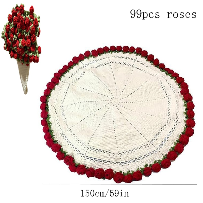 Soft And Lightweight Finished Flower Bouquet Blanket Knitted Throw Blanket For Valentines Day Weddi 8