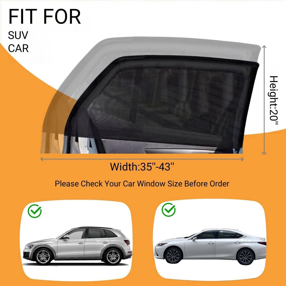 SUV Curtains Protection Car Sunshade Curtains Universal Side Window Shades Mosquito Mesh Net Auto A 3
