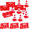 Mini Construction Traffic Sign Set, Mini Plastic Road Street Signs, Toys For Kids, Cone Construction Theme Party Gift