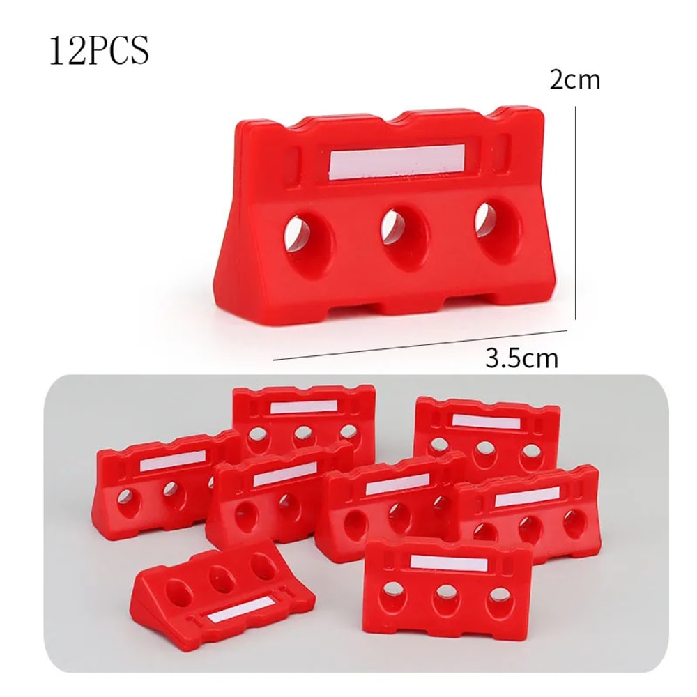 Mini Construction Traffic Sign Set, Mini Plastic Road Street Signs, Toys For Kids, Cone Construction Theme Party Gift