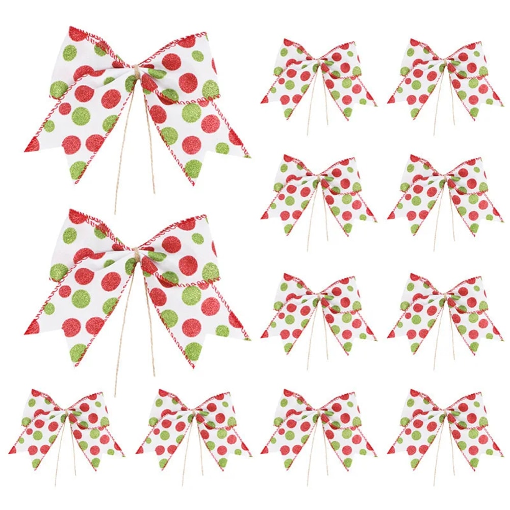 Christmas Bows For Wreaths DIY Xmas Tree Decorations Gift Wrapping Garland 8
