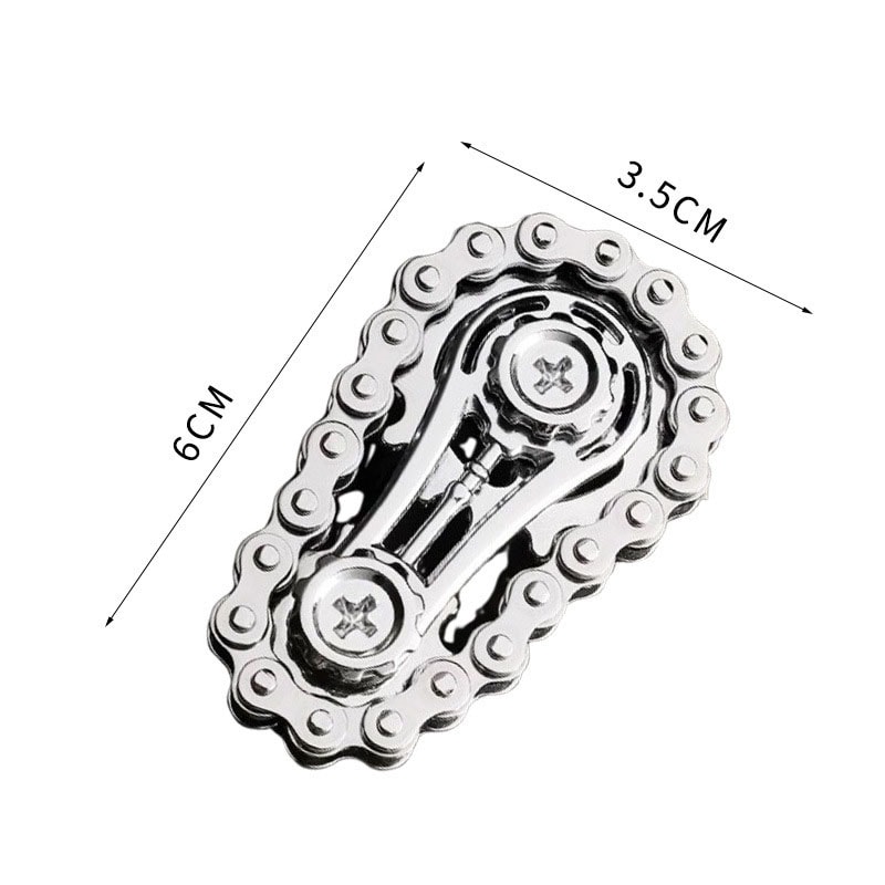Antistress Cool Sprockets Fidget Gyro Spinner Anxiety Relief Metal Bike Chain EDC Toy 5