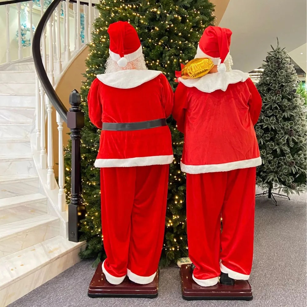 Collapsible Christmas Life Size Animated Rock Singing Santa Claus Decoration for Hotel Doorway