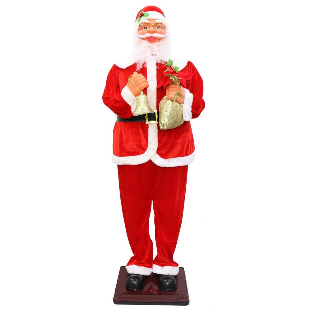 Collapsible Christmas Life Size Animated Rock Singing Santa Claus Decoration for Hotel Doorway