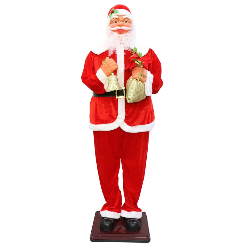 Collapsible Christmas Life Size Animated Rock Singing Santa Claus Decoration for Hotel Doorway