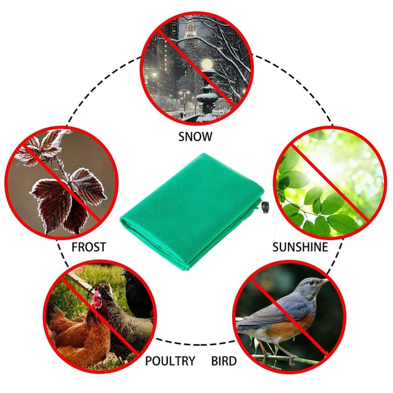Plant Frost Protection Covers AntiFreeze Shrub Protection Bag With Zipper Drawstring Freeze Cloth A 4