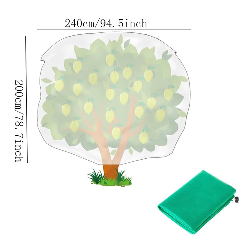 Plant Frost Protection Covers AntiFreeze Shrub Protection Bag With Zipper Drawstring Freeze Cloth A 8