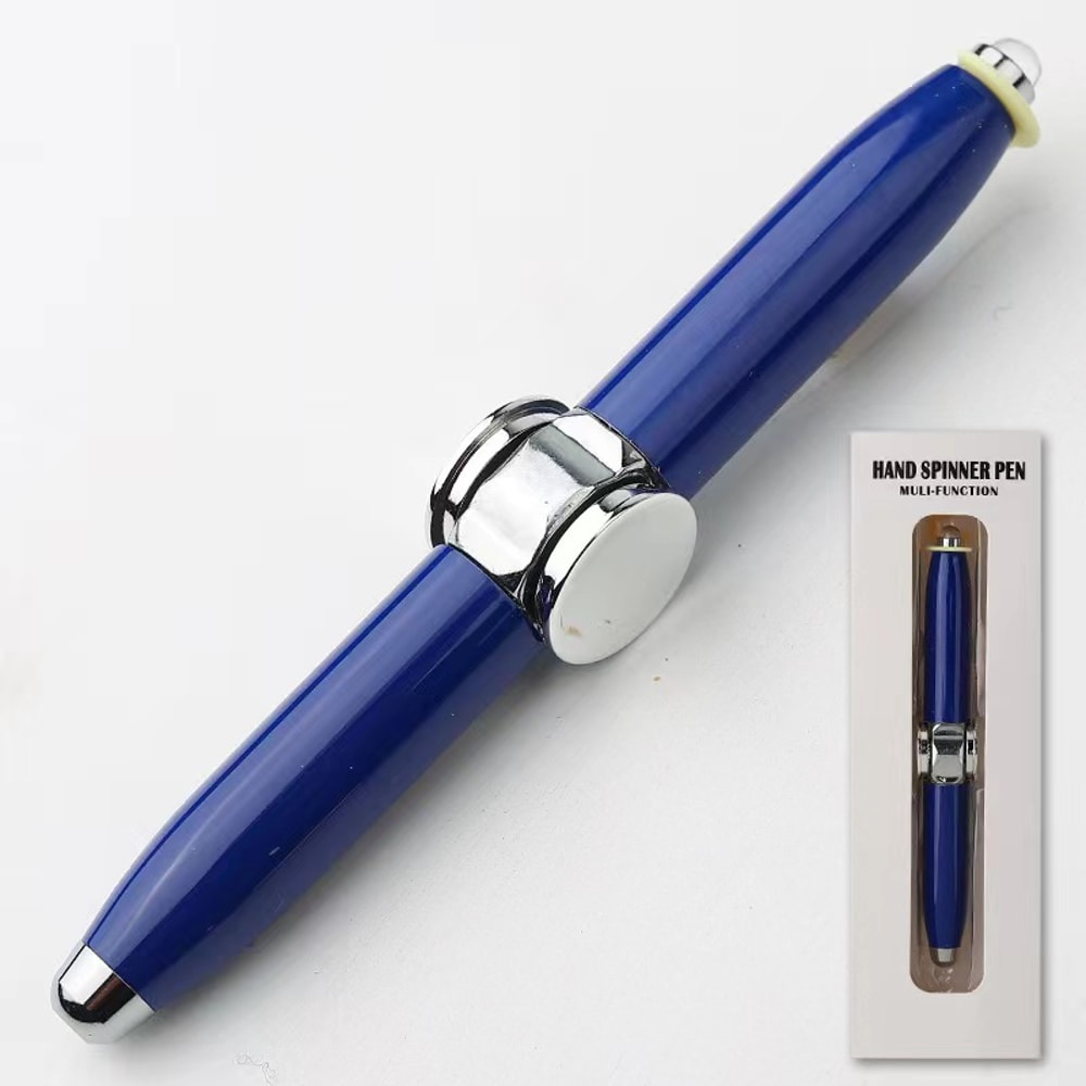 Fashionable Office Supplies LED Pen Fingertip Gyro Rotating Decompression Metal Ballpoint Pen 6