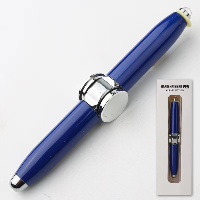 Fashionable Office Supplies LED Pen Fingertip Gyro Rotating Decompression Metal Ballpoint Pen 6