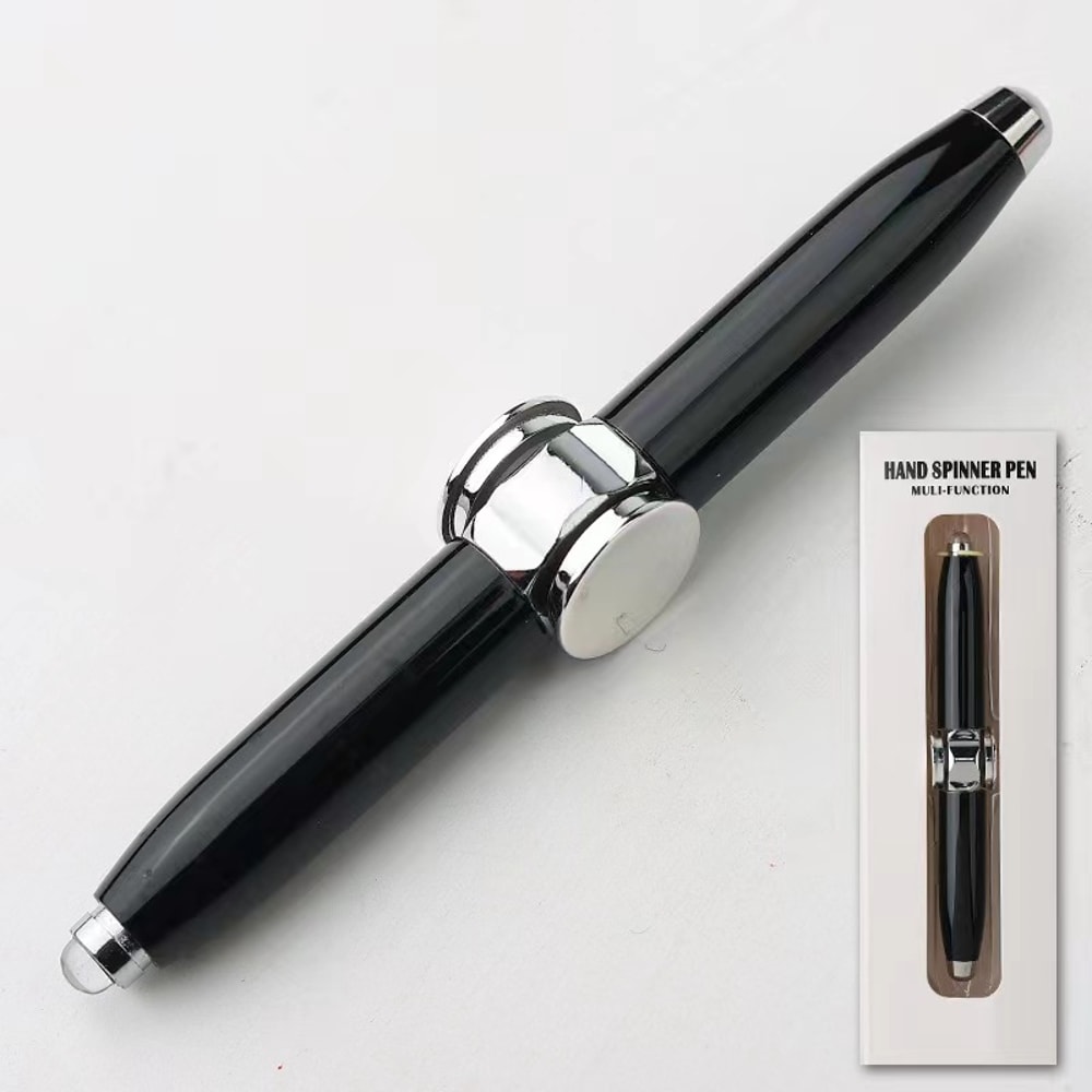 Fashionable Office Supplies LED Pen Fingertip Gyro Rotating Decompression Metal Ballpoint Pen 7