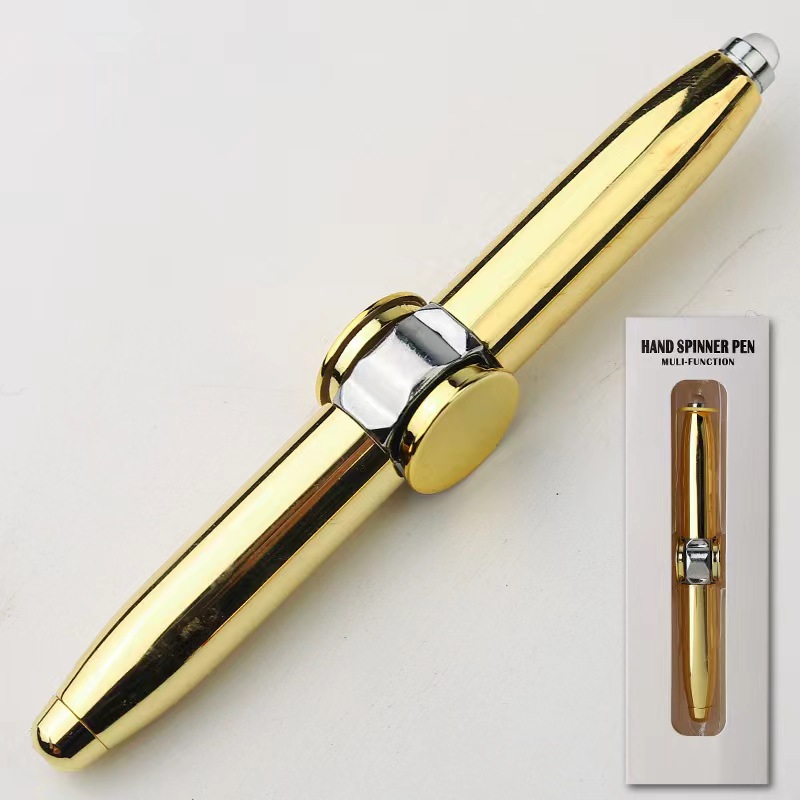 Fashionable Office Supplies LED Pen Fingertip Gyro Rotating Decompression Metal Ballpoint Pen 8