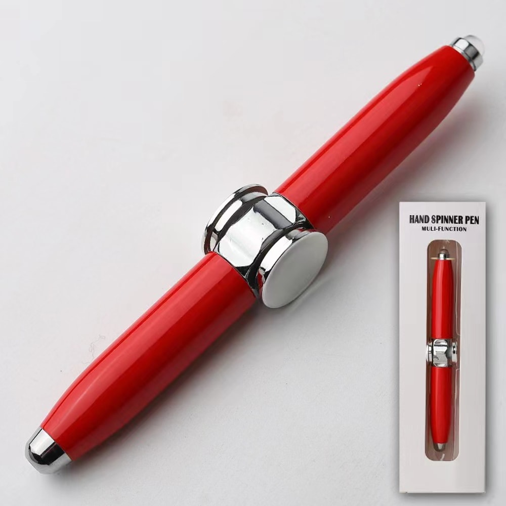 Fashionable Office Supplies LED Pen Fingertip Gyro Rotating Decompression Metal Ballpoint Pen 9