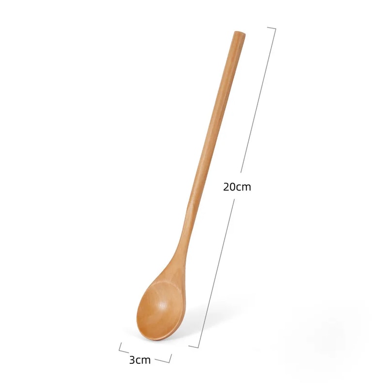 Small Teaspoon Set Wooden Tea Spoon Long Coffee Spoons Wood Honey Dessert Spoon Coffee Drink Stirre 5