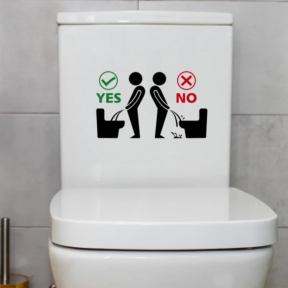 Toilet Sticker Funny Man Removable WC Sticker Selfadhesive Bathroom Wall Stickers Home Decor 0