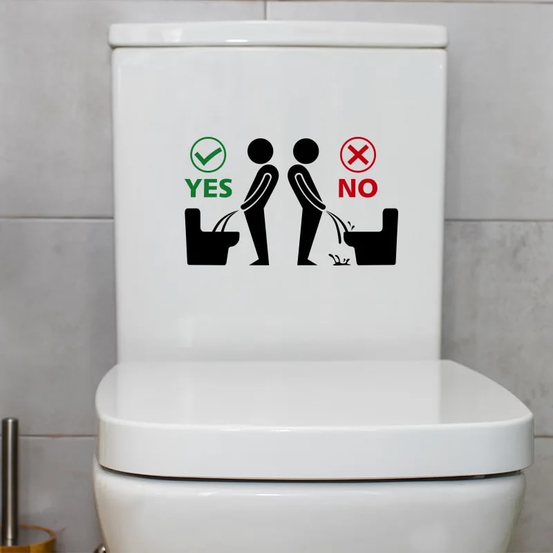 Toilet Sticker Funny Man Removable WC Sticker Selfadhesive Bathroom Wall Stickers Home Decor 0