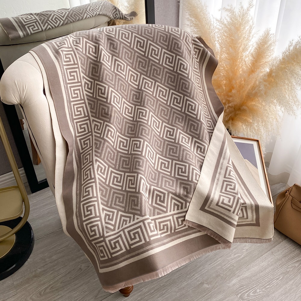 Winter Women Luxury Brand Thick Warm Shawl Plaid Scarves Soft Female 8