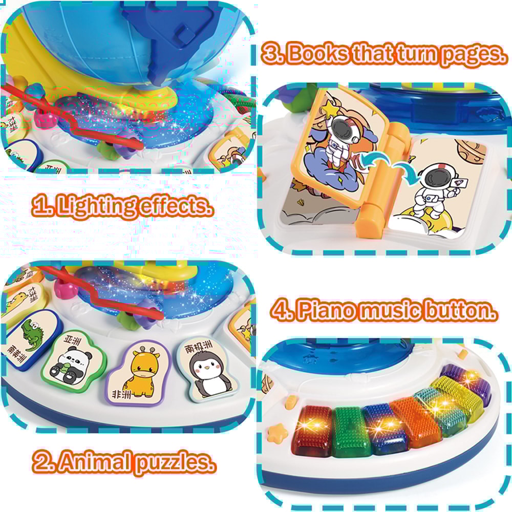Educational Montessori Globe Piano Music Instruments World Animal Puzzles And Matching Game For Chi 2
