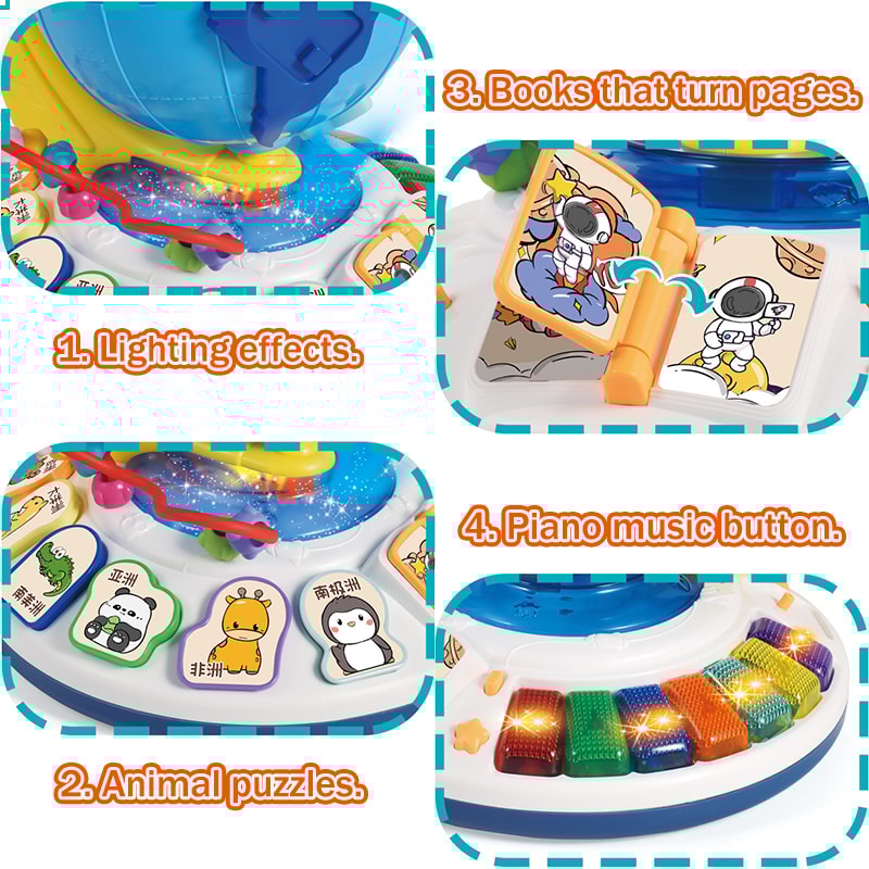 Educational Montessori Globe Piano Music Instruments World Animal Puzzles And Matching Game For Chi 2