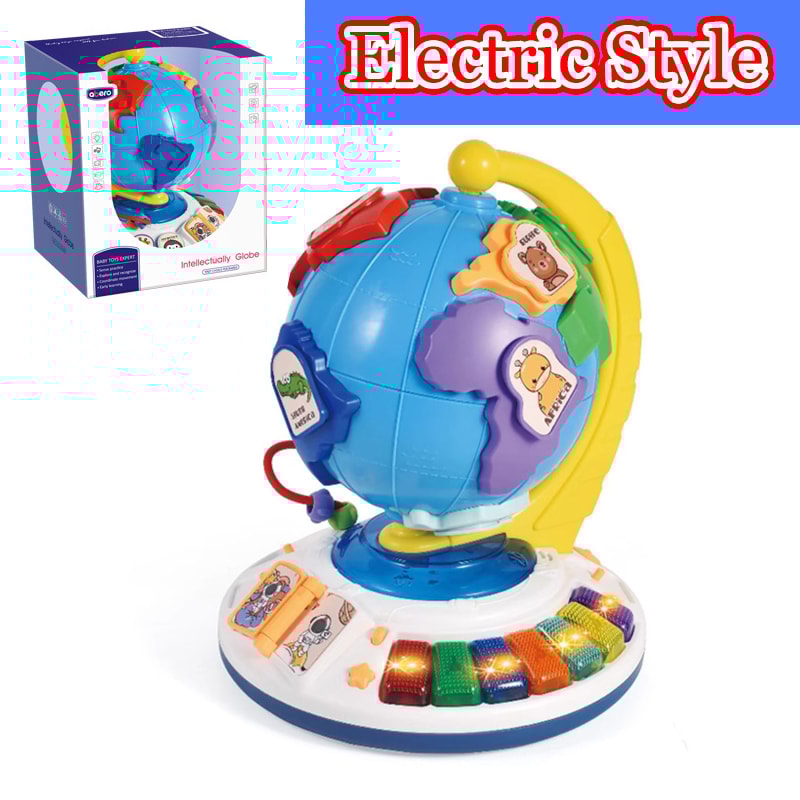 Educational Montessori Globe Piano Music Instruments World Animal Puzzles And Matching Game For Chi 6