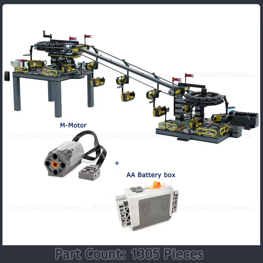 Chairlift Building Block Diy Technology Motor Puzzle Toy Educational Science Creative MOC Bricks Xm 0