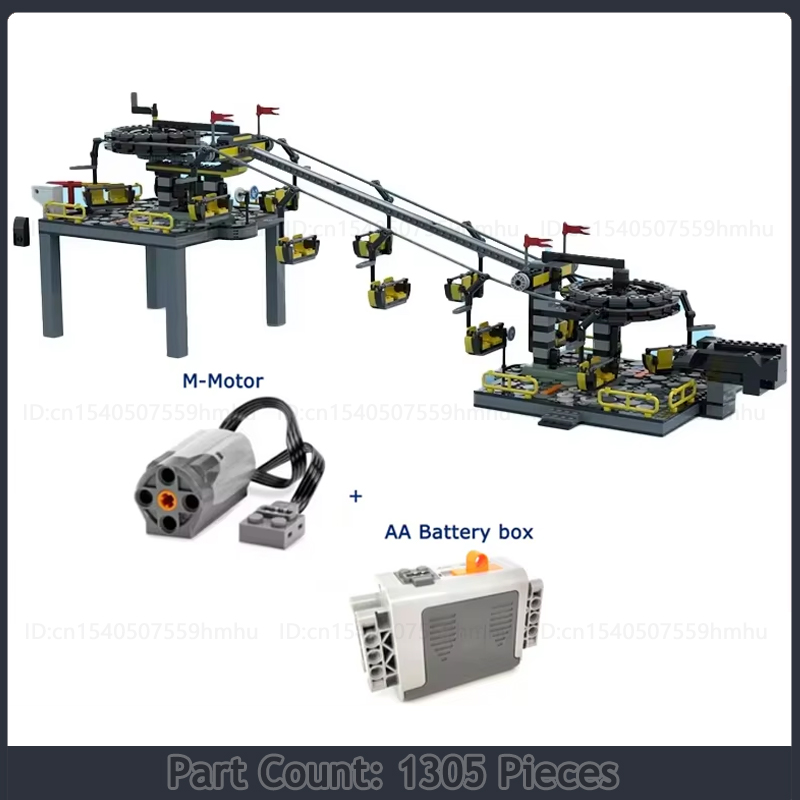 Chairlift Building Block Diy Technology Motor Puzzle Toy Educational Science Creative MOC Bricks Xm 0