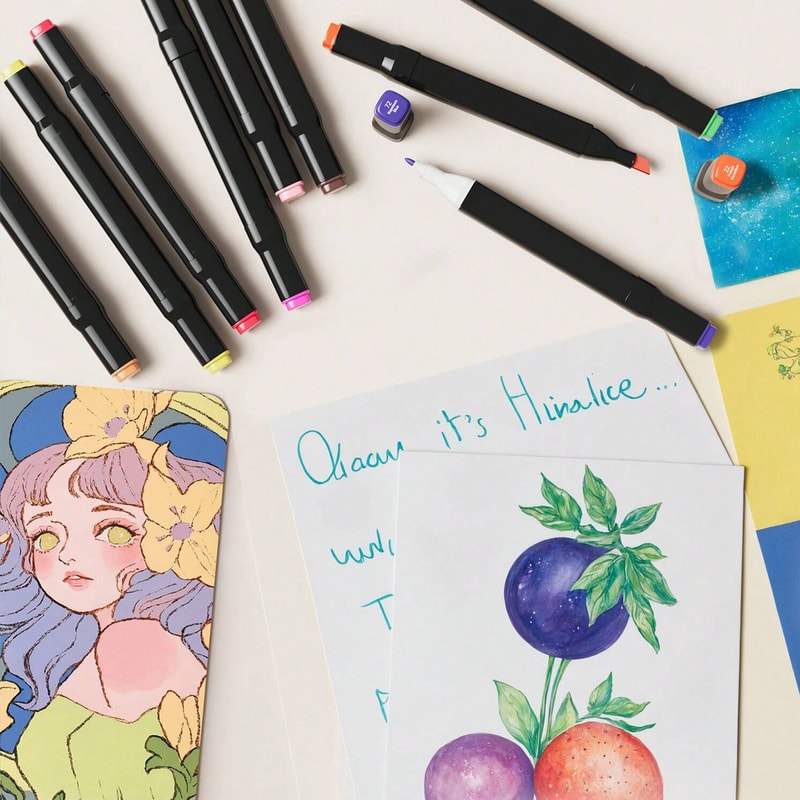 Dual Tip Permanent Colors Alcohol Drawing Markers For Art Illustration School Supplies 2