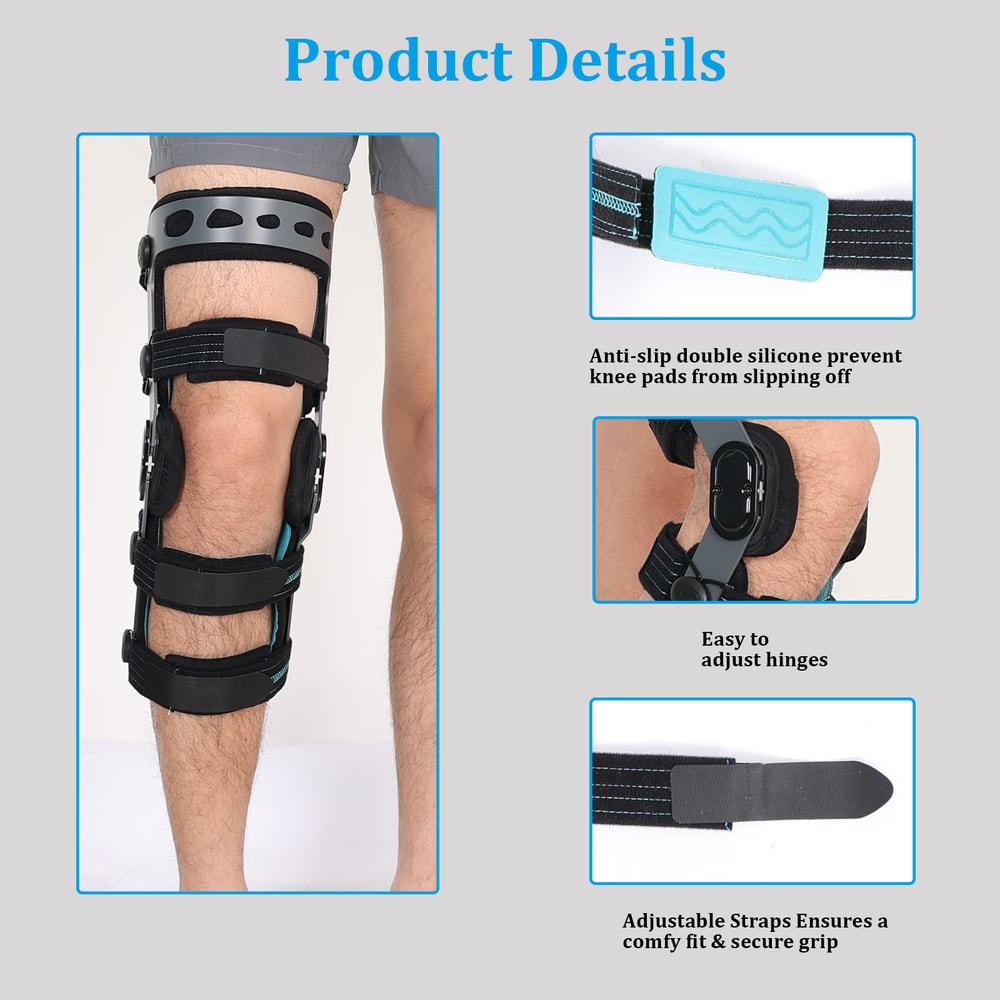 ROM Knee Orthosis for Ligament Injuries Arthritis Meniscus ACL MCL PCL Osteoarthritis Fit Men and Women