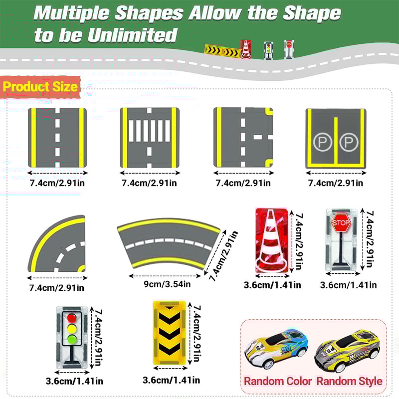 Magnetic Block Creativity And Educational Construction Toys For Kids Magnetic Road Magnet Crane Car 5
