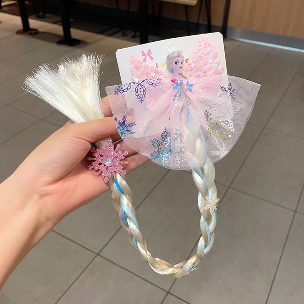 Elsa Princess Hairpin Accessories Disney Frozen Wig Braid Hair Clip For Girls Anime Cartoon Toys Ba 1