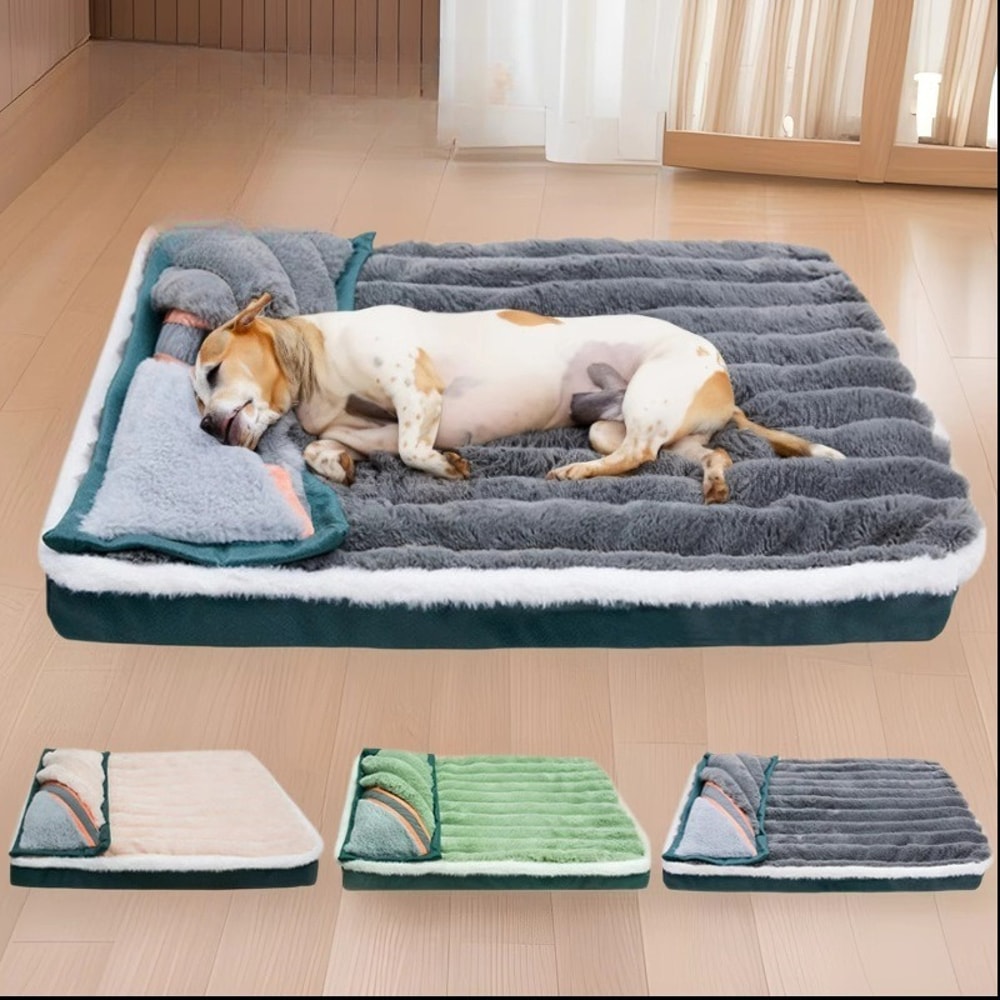 Washable Winter Dogs Sleeping Bed Fleece Pet Blanket Cat Puppy Mat Detachable Dog Mattress 0