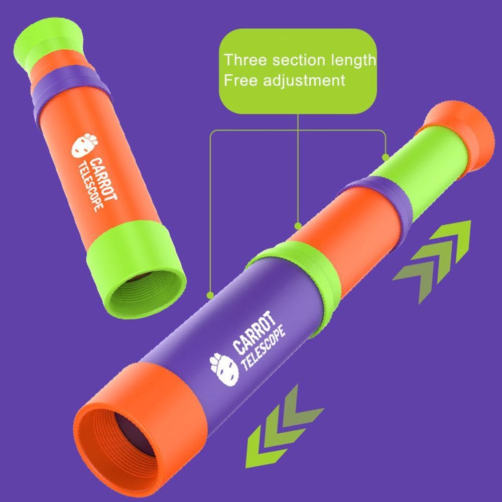 Mini Portable Lens Carrot Telescope 3D Printed Educational Games For Kids Gifts Retractable Toys 1