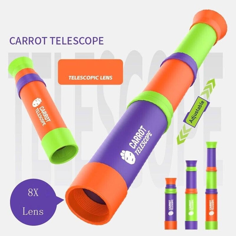 Mini Portable Lens Carrot Telescope 3D Printed Educational Games For Kids Gifts Retractable Toys 4