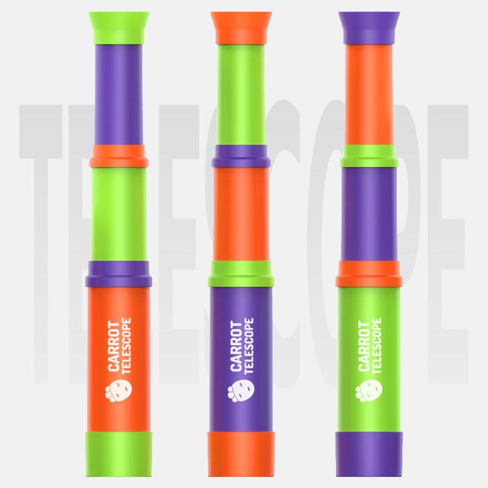 Mini Portable Lens Carrot Telescope 3D Printed Educational Games For Kids Gifts Retractable Toys 6