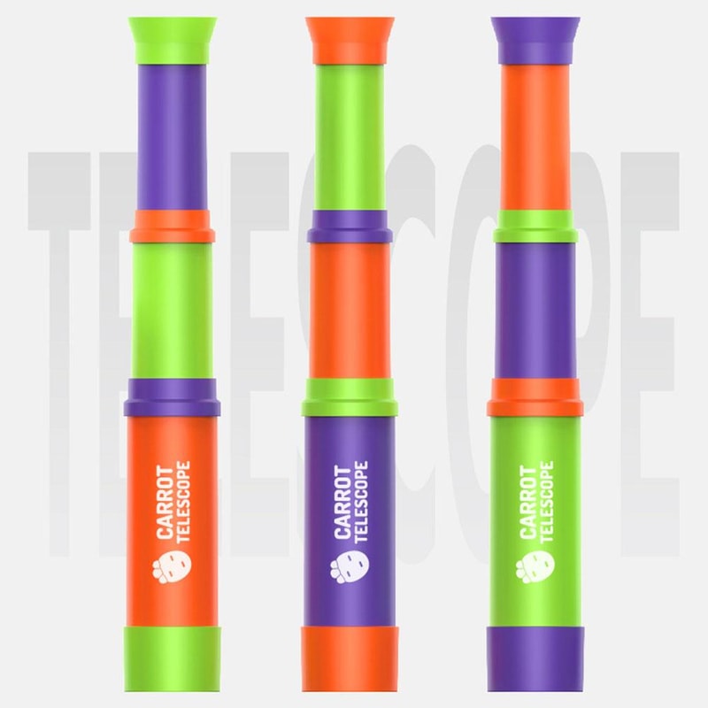 Mini Portable Lens Carrot Telescope 3D Printed Educational Games For Kids Gifts Retractable Toys 6