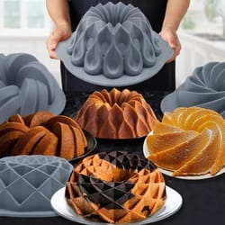 versatile silicone bakeware set non-stick cake molds flower assorted shapes baking pans muffins chocolates